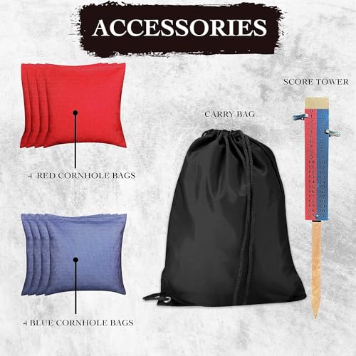 Wood Grain Series - Premium Cornhole Boards w Cupholders and a Handle - Includes 2 Regulation 4' x 2' Cornhole Boards w Premium Birch Plywood and 8 Cornhole Bags - style: 1158