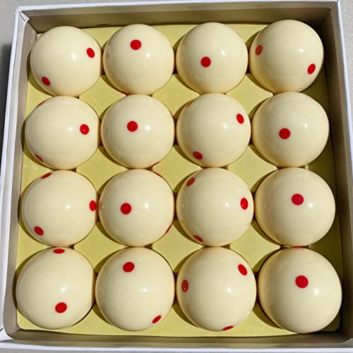 Pool Billiard Cue Ball Training Set, 2-1/4" Regulation Phenolic Resin, 6 Dot Measle & Aim Target Practice Balls, Spin & Accuracy Training Aid for Beginners & Advanced Players - color: Red 6 Dot Measle Ball
