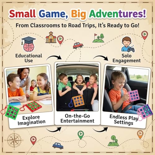 24 Mini Tic Tac Toe Games - Party Favors for Kids 3-5 and Up - 2-Inch Travel Size - Tic-Tac-Toe Keychain Game for Boys & Girls - Goody Bag Stuffers, Classroom Prizes, Valentine's Day, Birthday Gifts - style: 24-Pcs