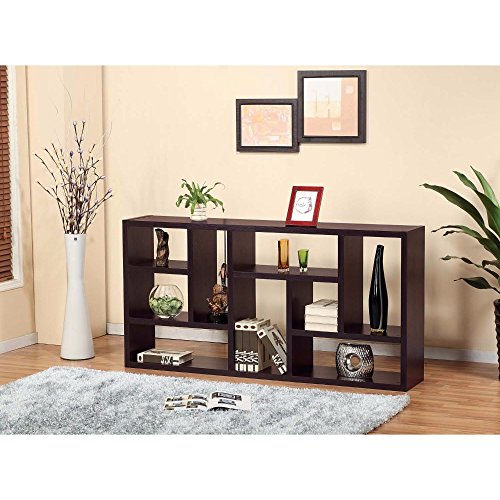 Benzara Display Cabinet/TV Stand With 9 Open Shelves