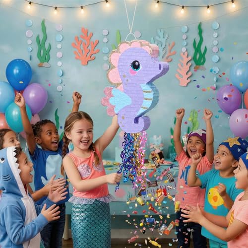 WERNNSAI Seahorse Piñata - Ocean Birthday Decoration Ocean Animal Piñata - style: Seahorse