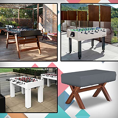 Foosball Table Cover 12 Oz Waterproof - 100% Weather Resistant Outdoor Game Table Cover with Elastic at 4 Sides (63"W x 45"D x 19.7"H, Grey) - color: Grey, size: 63"W x 45"D x 19.7"H