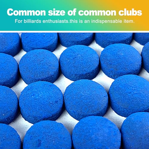 25 Pack 13mm Pool Cue Tips - Premium Hard Leather Replacement Kit for Pool, Snooker & Billiards, Includes Storage Box - Precision Performance & Repair Kit for Tacos de Billar, Blue