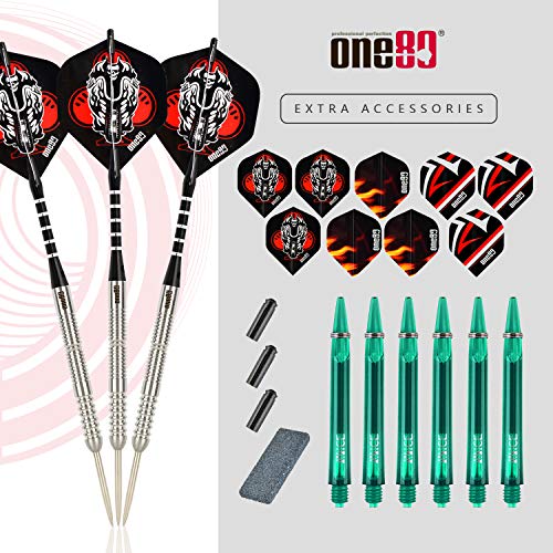 ONE80 90% VHD Steel Tip Tungsten Dart, Professional Barrel Style with Extra Flights, Shafts and Sharpener Gift Box Packaging - style: F-21g