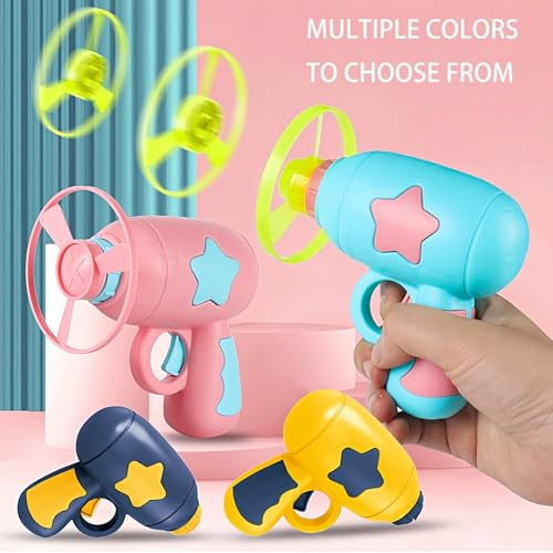 Flying Cat Toys, Interactive Cat Fetch Toy with 1 Light Up Spinning Tops, and 5 Flying Propellers, Flying dis Toy for Hunting Chasing Indoor/Outdoor - color: Dark Blue