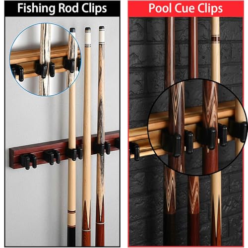 Pool Cue Holder Clamps(Include Screws), Billiards Snooker Cue Locating Clip Holder Regular Fishing Rod Storage Clips Black for Pool Cue Racks Include Screws (Medium) - size: Medium