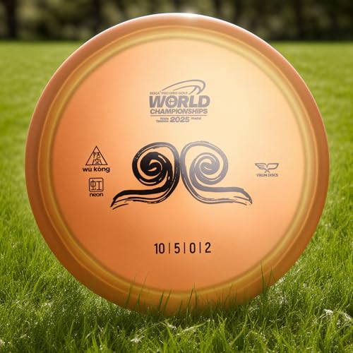 Yikun Disc Golf| Pro Worlds 2025 Limited Edition | Fairway-Distance Hybrid Disc | Max 100m+ Flights for All Skill Levels | Late-Turn Glide & Reliable Fade | PDGA Approved 170-176g - color: Pro Wolds 2025(Orange)