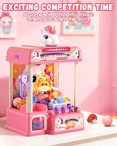Eohemeral Large Unicarns Claw Machine for Kids, No Assembly Required - Vending Machine with Volume Control & Music, Toy Prize Dispenser - Birthday Gift for Boys & Girls Age 3 4 5 6 8 - style: Unicarns