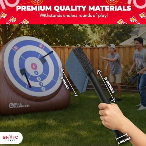 SWOOC Games - Replacement Foam Axes for Bull Hawker – Easy-Stick Design – Foam Throwing Axes for Backyard Games | Outdoor Games for Adults and Family