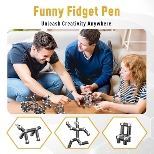 Gifts for Men Fidget Pen, Back to School Supplies, Anniversary Birthday Gifts for Men Him Boyfriend, Multifunction Pen Cool Stuff Gadgets, College School Supplies Gift for Teachers Teens Boys Girls - color: Black