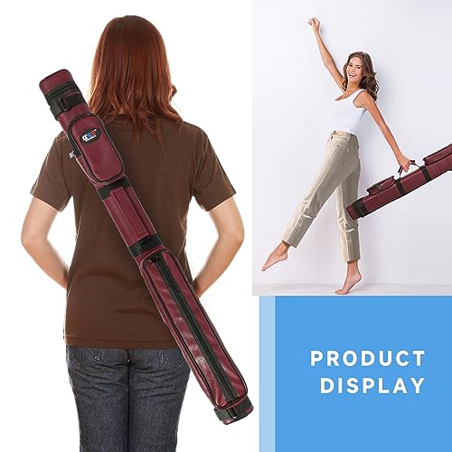 GSE Games & Sports Expert 2x2 Deluxe Hard Billiard Pool Cue Stick Carrying Case, Billiard Cue Case, Billiards Accessories (Several Colors Available) - color: Square - Burgundy