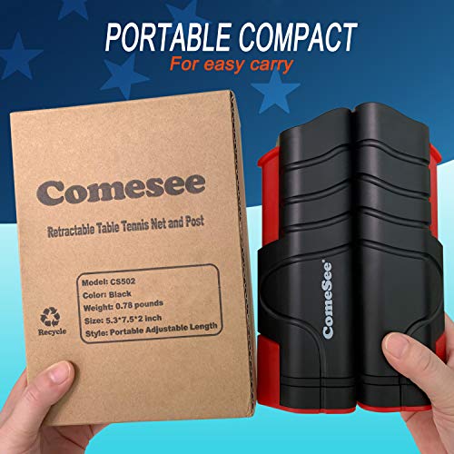 Comesee Retractable Ping Pong Net for Any Table, Table Tennis Nets and Posts Equipment for Replacement - color: black