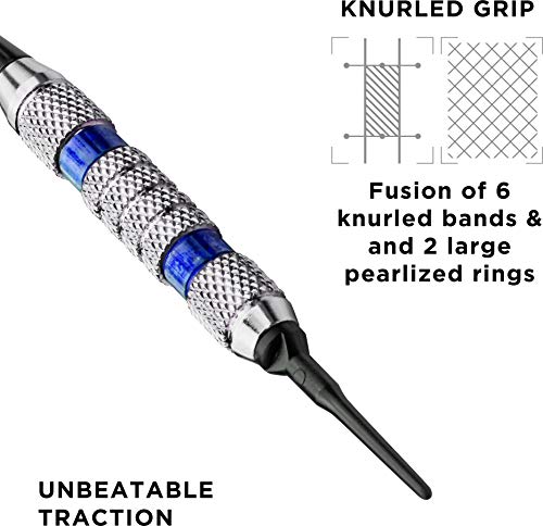 Viper Wind Runner Soft Tip Darts, 18 Grams - color: Blue Rings