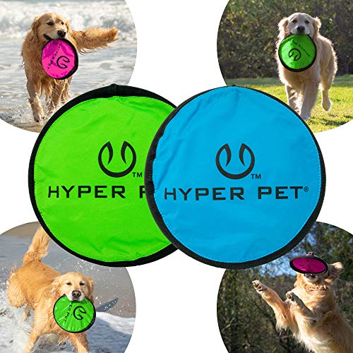 Hyper Pet Flippy Flopper 9" Flying Disc Soft Dog Toy, Floats in Water & Safe on Teeth, for All Breeds, Pack of 2 (Colors May Vary) - size: Pack of 2