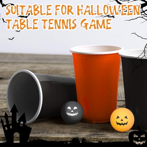 Seenelling 200 Pcs Christmas Table Tennis Balls Green Red Novelty Table Tennis for Game Christmas Party Favors Playing Decoration Props - style: Halloween Style