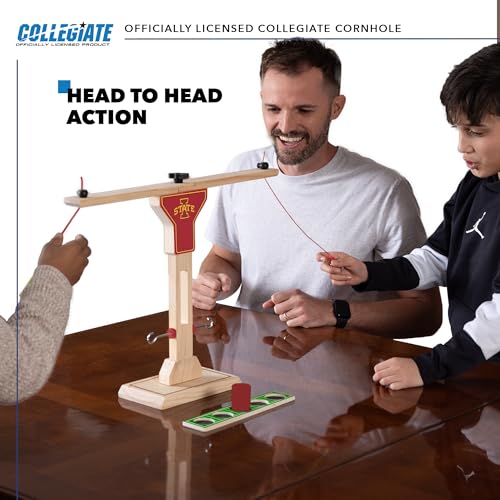 Wild Sports NCAA Iowa State Cyclones Wooden Ring Swing Battle - Head-to-Head Ring Toss Hook & Ring Game for College Football Fans