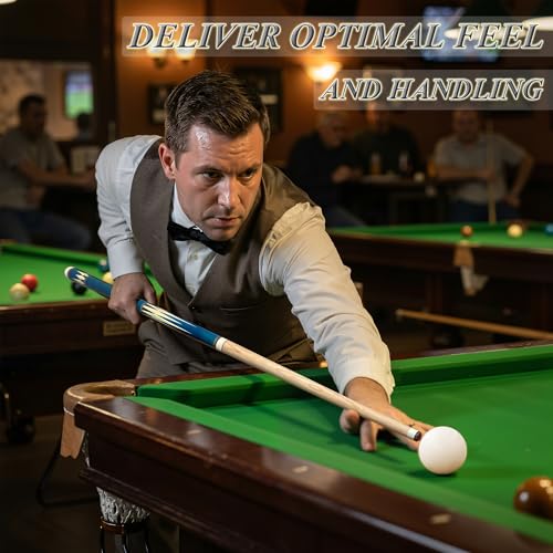 HomeSeason Pool Cue Stick 58inch 18oz-21oz 12.5mm Tip Professional Billiard Canadian Maple Wood 2-Piece Combination Cues Sticks - color: 19oz