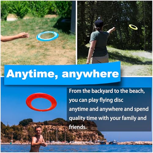 Senston Flying Disc Easily Catch and Throw Sports Disc 9.5 Inch Flying Discs for All Levels - color: Blue/Red/Yellow