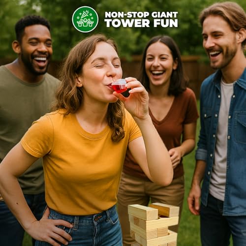 SWOOC Games – 105 Extra/Replacement Gelatin Shot Cups & Lids for Giant Tower Party Game – Clear Plastic & Leak Proof - Perfect Size for Hidden Shot Blocks - Tipsy Topple Game for Adults - Block Games - style: Xtra Cups Only - 105pc