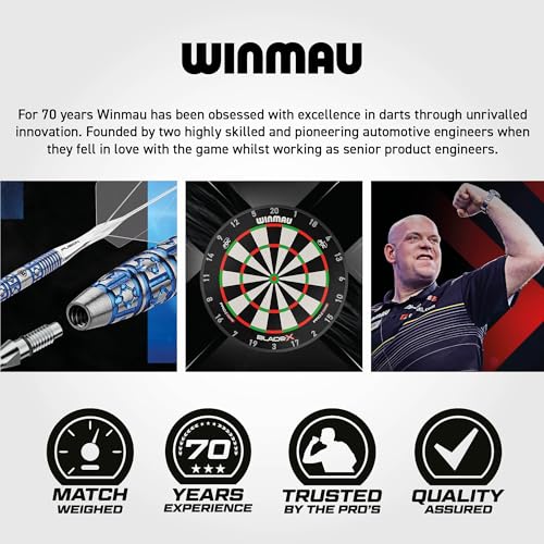 WINMAU Blade X Pro Zone Precision PVC Darts Mat with Integrated Raised Darts Oche Line - Full Length - Sleek Black Design - Professional Dart Accessories