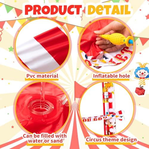 Threan Circus Inflatable Limbo Game for Kids Adults Toddlers Carnival Theme Party Enhance Family Bonding for Indoor Outdoor Birthday Picnic Pool - style: Circus