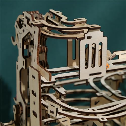 3D Wooden Puzzles Marble Run Set - Time Traveler Mechanical Model Kits with Motor, Brainteaser and Puzzle for Christmas/Birthday,Gifts for Adults and Teens to Build Combination - style: Time Traveler
