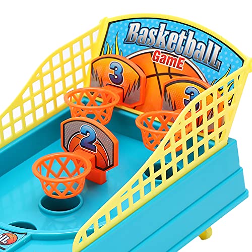 Chrees Desktop Finger Basketball Shooting Prop, 2 Player Mini Tabletop Basketball Hoop Game Compact Plastic Sports Games for Family Interactive Birthday Christmas Party