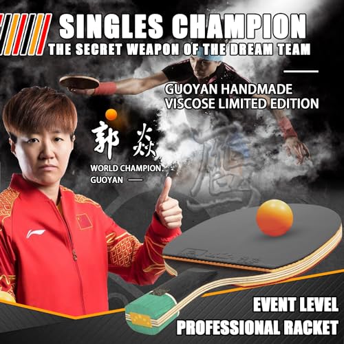 Professional Ping Pong Paddle,Ebony 7-Layer Pure Wood Table Tennis Racket,for Beginner, Intermediate and Advanced Players(yanying) - color: Short Paddle(CS)
