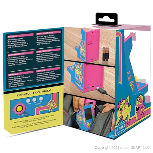 My Arcade Ms. Pac-Man Nano Player - 4.8" Mini Arcade, 2.4" Screen, Arcade Classics, Retro Consoles - style: Ms Pac Man