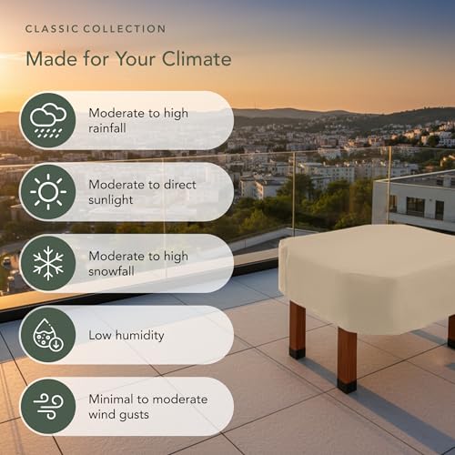 Covermates Foosball Table Cover – Water-Resistant All-Weather Protection, Heavy-Duty Vinyl with Soft Lining, Adjustable Buckle Straps, Indoor Outdoor Game Table Cover, 56W x 52D x 15H, Classic Tan - color: Classic Tan