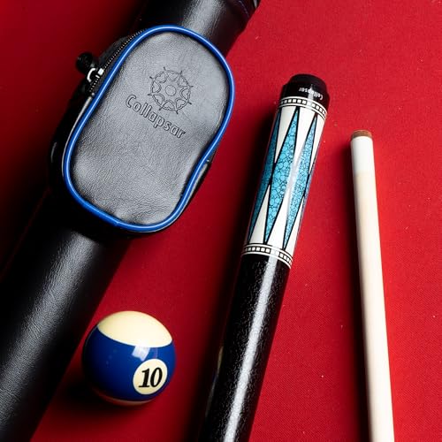 Collapsar CA Pool Stick with 1X1 Hard Case,58" Maple Professional Billiard Cue Stick,19-21 oz Pool Cue Set - color: CA007+Joint Protector+Hard Case, size: 20 ounce