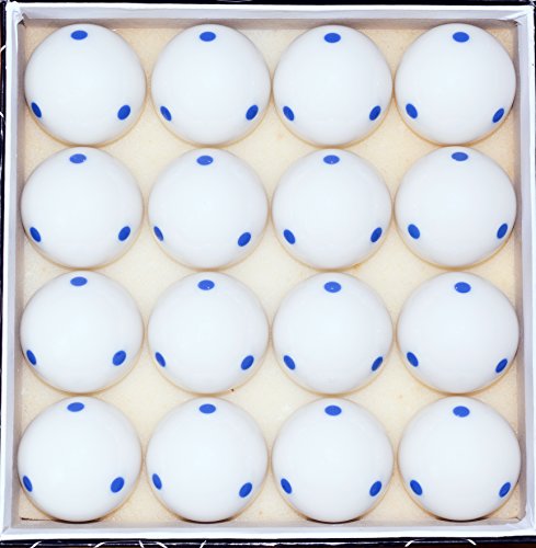 6 Dot - Spot Pool - Billiard Practice Training Cue Ball 6 oz - 2 1/4" Choose Green or Blue - color: Box of 16 Blue Dot