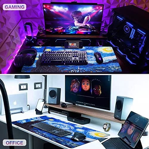 Canjoy Gaming Mouse Pad, Large Extended Mouse Pad Big Computer Mousepad for Home Office Gaming Work 31.5x15.7inch - color: Starry Night