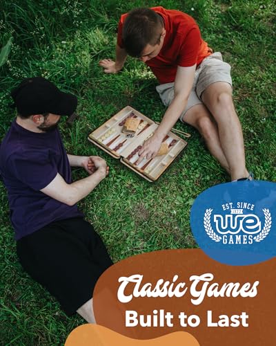 WE Games Magnetic Map Style Backgammon Board and Carrying Strap - Board Games for Adults, Travel Games, Travel Backgammon Sets for Adults
