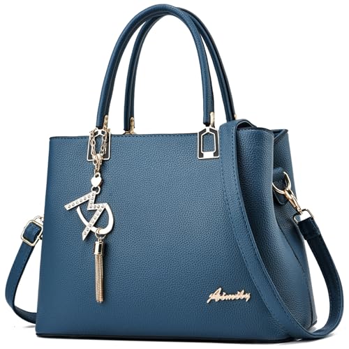 Womens Purses and Handbags Shoulder Bags Ladies Designer Top Handle Satchel Tote Bag - color: Liz Blue
