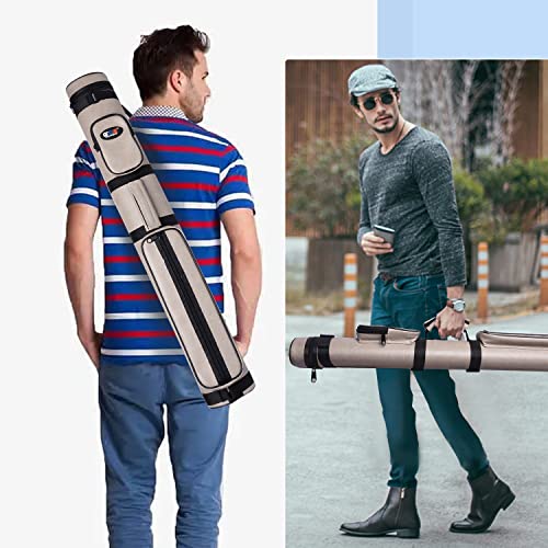 GSE Games & Sports Expert 2x2 Deluxe Hard Billiard Pool Cue Stick Carrying Case, Billiard Cue Case, Billiards Accessories (Several Colors Available) - color: Oval - Dark Grey
