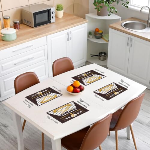 Erosebridal Baseball Seasonal Place Mats Set of 4,Baseball City Table Mats San Diego Placemats, Sports Player Game Place Mat, Oil Proof Washable - color: Brown, San Diego