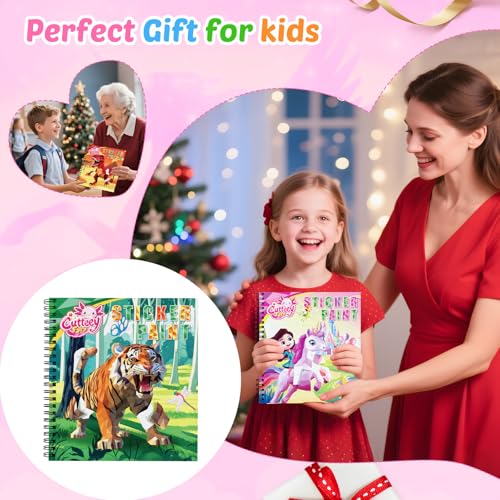 4Pcs Educational Sticker Puzzle Book for Kids, Travel Puzzle Sticker by Number Activity Books with Story - Airplane Car Road Trip for Girls Kids Early Learning, Screen Free, Separation Anxiety Gifts - color: Style-2-4pcs