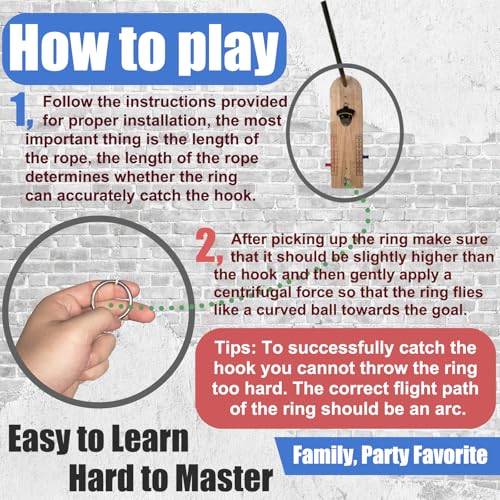 Hook and Ring Toss Game Bottle Opener Ring Toss Game for Indoor Outdoor Party Man