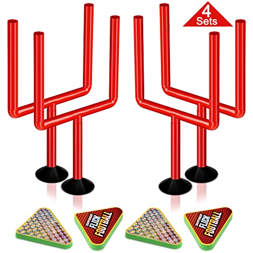 Chuangdi 16 Pcs Flick Football Games Mini Table Top Sports Games with Posts and Plastic Footballs Indoor Football Party Favors Birthday Gifts