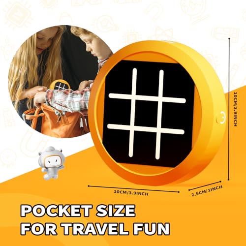 4-in-1 Electronic Tic Tac Toe Handheld Travel Game for Kids | Pocket-size, screen-free fun for travel, restaurants, and family game nights. Easy to carry, quick to play, and gift-ready.