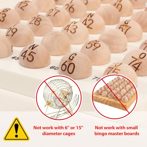 GSE Games & Sports Expert 7/8-Inch Bingo Balls, Solid Wooden Replacement Bingo Game Balls for Parties, Prize Raffles - style: Wooden Balls