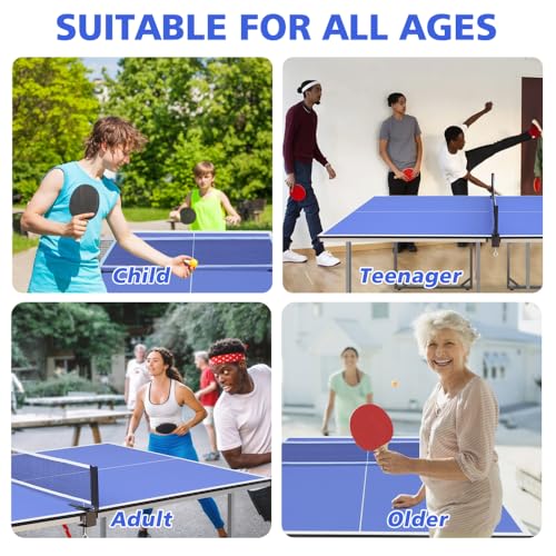 6 Foot Foldable Table Tennis Table with Net and Paddles for Indoor Outdoor Play