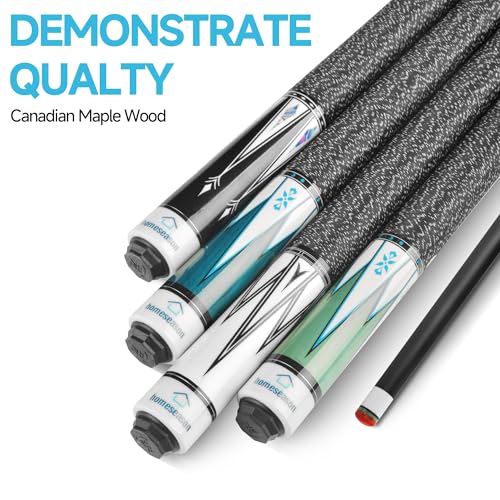 HomeSeason Pool Cue Stick 58" Billiard Cue Sticks Nylon Thread Grip Professional Low Deflection Pool Sticks - color: 21oz with bag
