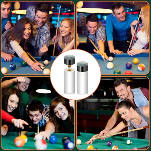 Pool Cue Tips Replacement Kit - Screw On Pool Stick Tips, Billiard White Ferrules, No Need Glue or Clamp for Snooker and Pool Cues, 12mm/13mm, 5pcs Each (Blue)