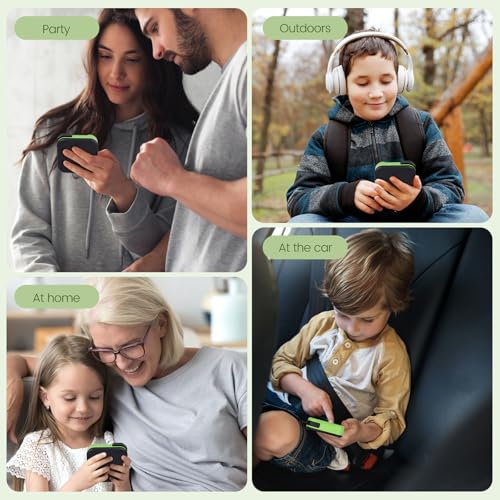 Tic Tac Toe, 4 in 1 Handheld Educational Game Machine, Electronic Tic Tac Toe Game for Education and Memory Growth, Home, Toy Board Game for Kids and Adults (Green) - color: Green