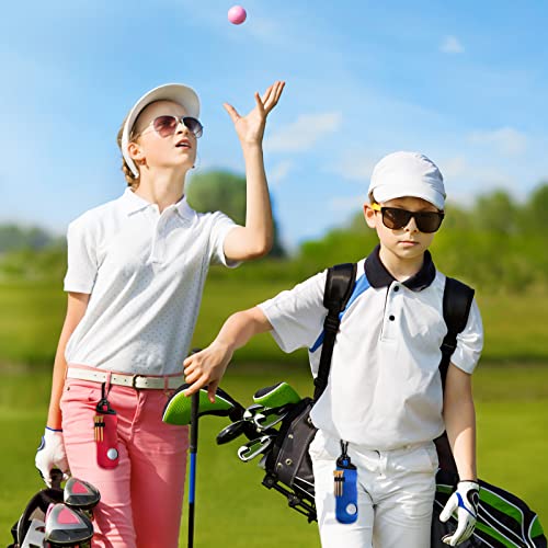 4 Pieces Golf Tee Holder Golf Ball Carry Bag Pouch Ball Holder Keychain Belt Clip Gifts Accessories - color: Black, Red, Blue, Green