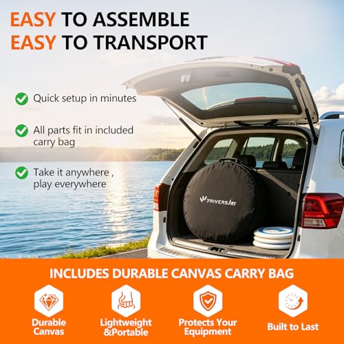 Portable Disc Golf Basket, 24-Chain, All-Weather Metal Disc Golf Goal with Heavy-Duty Carrying Bag, Easy Assembly for Backyard, Park & Outdoor Training - style: Orange