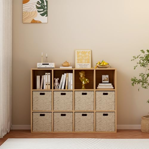 OSCHF 12-Cube Storage Shelf Bookcase, Oak - color: Oak, size: 12-Cube