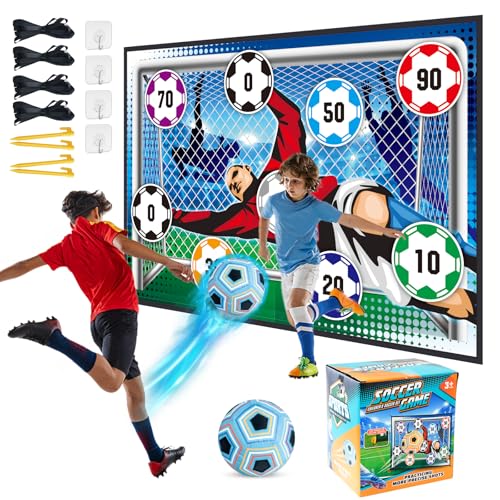 Soccer Ball Game Set for Kids: Indoor Outdoor Backyard Toss Soccer Goal Game with Balls - Sports Soccer Toys for Kids Boys for 3 4 5 6 7 8 Year Old - Birthday Gifts for Boys Girls Age 3-12